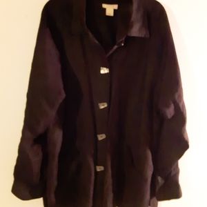 Black linen coat
